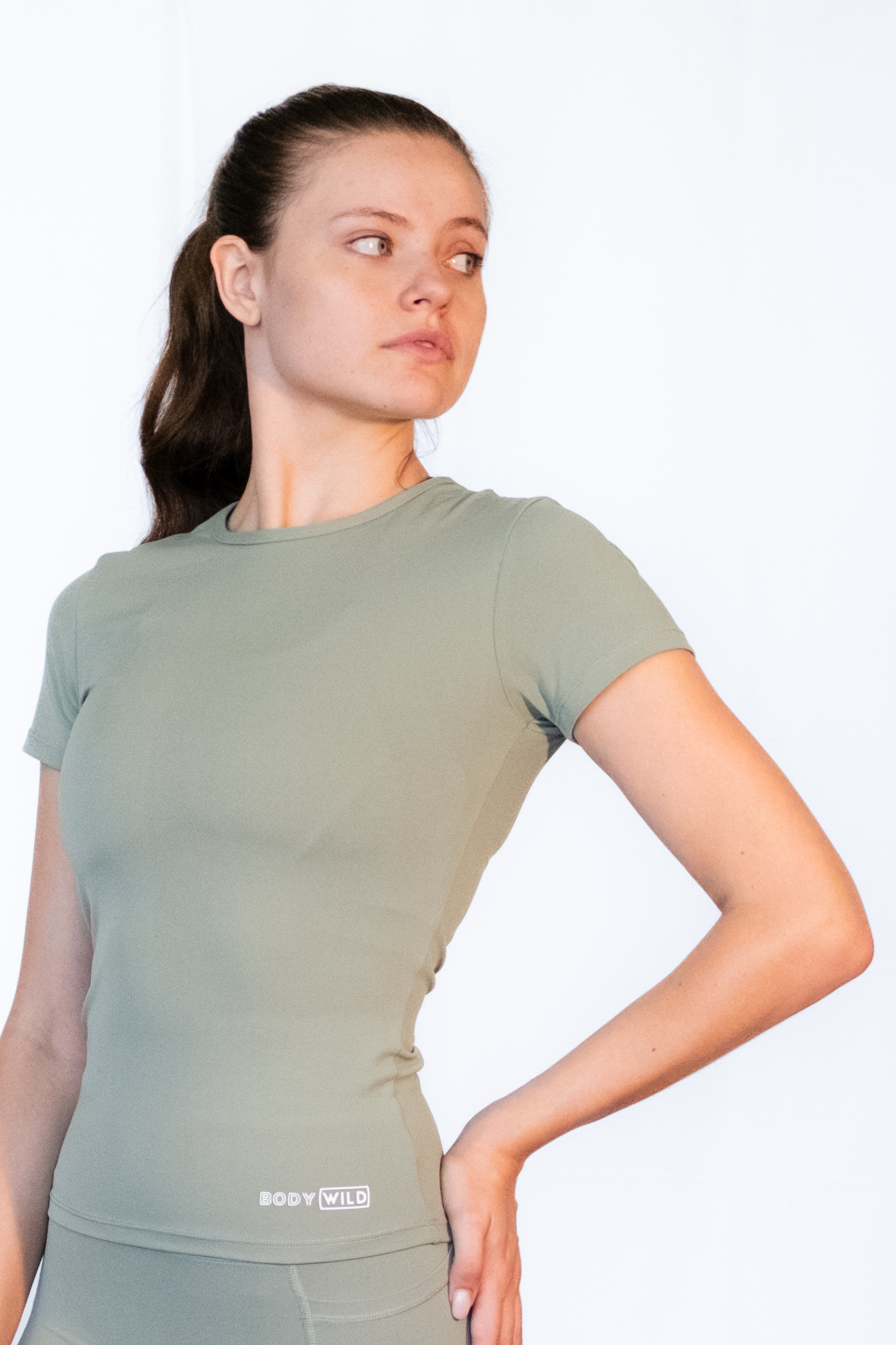Sculpt Short Sleeve Top (Sage Green)