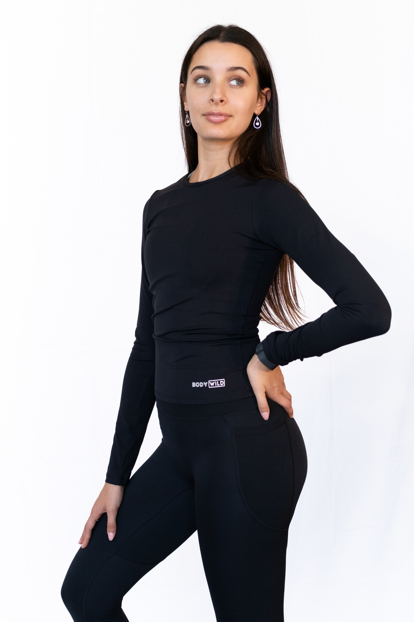 Sculpt Long Sleeve Top (Black)